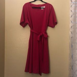 Dark Pink belted Dress